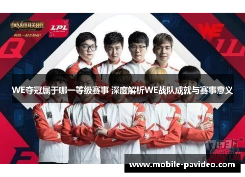 WE夺冠属于哪一等级赛事 深度解析WE战队成就与赛事意义